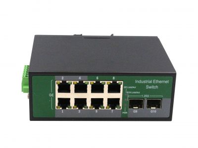 鋼合金工業(yè)級千兆2光8電SFP工業(yè)級交換機(jī)